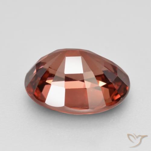 Zircone Rosso medio-scuro naturale da 3.06 ct, Taglio ovale, VS