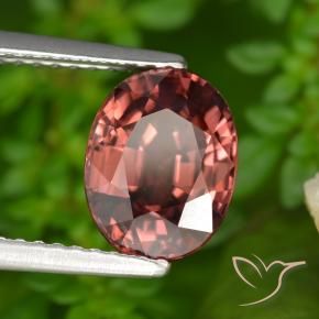 Zircone Rosso scuro naturale da 2.89 ct, Ovale, VVS