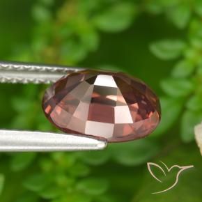 Zircone Rosso scuro naturale da 2.89 ct, Ovale, VVS
