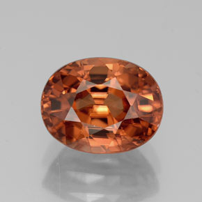 Zircone naturale arancione da 3,83 ct, taglio ovale, VVS