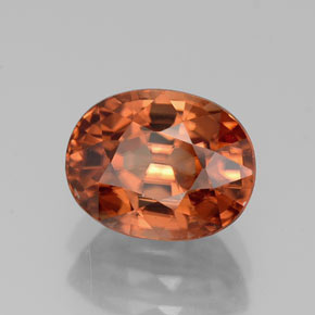 Zircone naturale arancione da 3,83 ct, taglio ovale, VVS