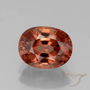 3.38ct Naturale Rosso medio Zircone, Ovale, VVS