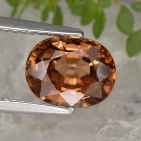 Zircone naturale rosso da 3,12 ct, taglio ovale, VVS