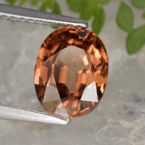 Zircone naturale rosso da 3,12 ct, taglio ovale, VVS