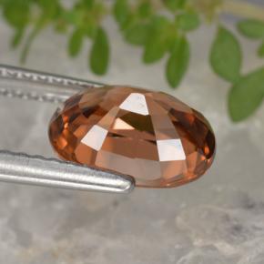 Zircone naturale rosso da 3,12 ct, taglio ovale, VVS
