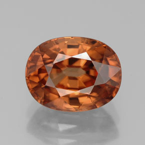 Zircone naturale arancione da 3,45 ct, taglio ovale, VVS