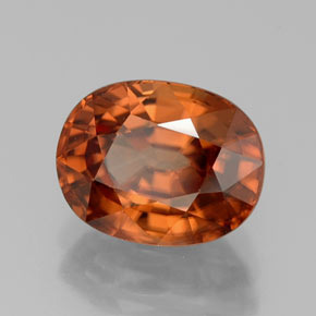 Zircone naturale arancione da 3,45 ct, taglio ovale, VVS