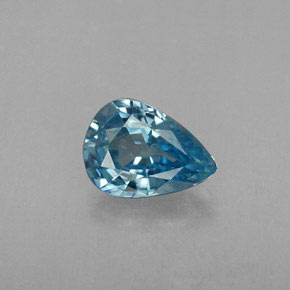 Zircone naturale blu da 0,82 ct, taglio a pera, VVS