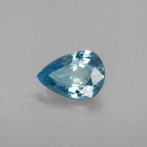 Zircone naturale blu da 0,82 ct, taglio a pera, VVS