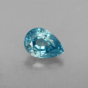 Zircone naturale blu da 1,02 ct, taglio a pera, VVS