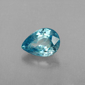 Zircone naturale blu da 1,02 ct, taglio a pera, VVS