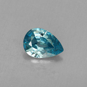 Zircone naturale blu da 0,77 ct, taglio a pera, VVS