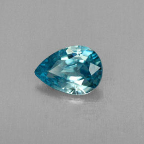Zircone naturale blu da 0,77 ct, taglio a pera, VVS