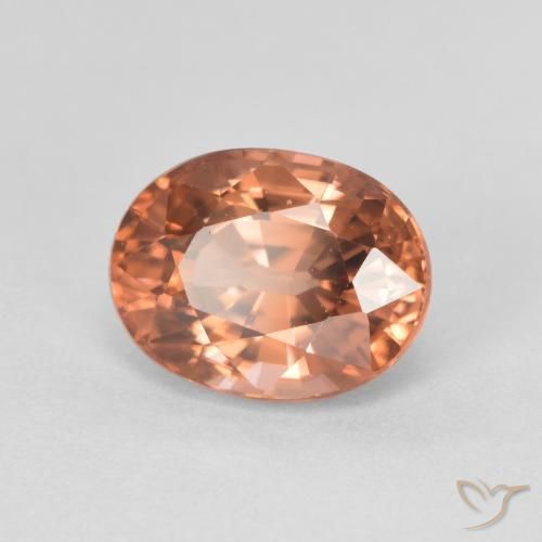 Zircone naturale rosa da 3,48 ct, taglio ovale, VVS-VS