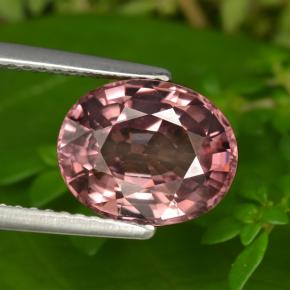 Zircone Rosa Rosa naturale da 4.22 ct, Taglio ovale, VVS