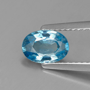 Zircone naturale blu da 1,04 ct, taglio ovale, VVS