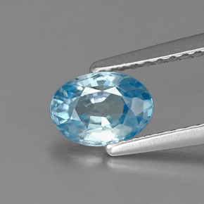 Zircone Blu naturale da 0.96 ct, Taglio ovale, VVS