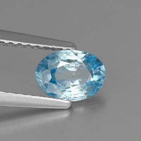 Zircone Blu naturale da 0.96 ct, Taglio ovale, VVS