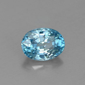 Zircone naturale blu da 1,19 ct, taglio ovale, VVS