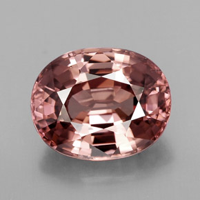 Zircone naturale rosa da 4,34 ct, taglio ovale, IF