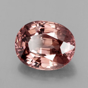 Zircone naturale rosa da 4,34 ct, taglio ovale, IF