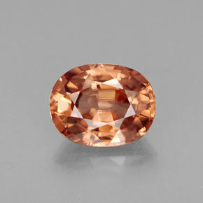 Zircone naturale arancione da 3,09 ct, taglio ovale, VVS