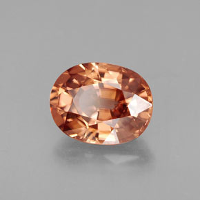 Zircone naturale arancione da 3,09 ct, taglio ovale, VVS