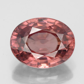Zircone naturale rosa da 6,19 ct, taglio ovale, VVS