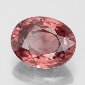 Zircone naturale rosa da 6,19 ct, taglio ovale, VVS
