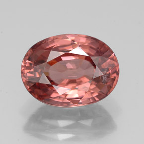Zircone naturale rosa da 3,97 ct, taglio ovale, VS