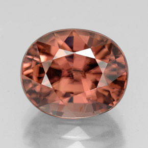 Zircone naturale rosa da 6,21 ct, taglio ovale, VVS