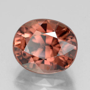 Zircone naturale rosa da 6,21 ct, taglio ovale, VVS