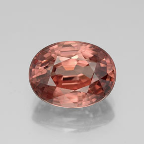 Zircone Arancio tendente al rosa naturale da 4.95 ct, Taglio ovale, VVS
