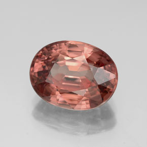 Zircone Arancio tendente al rosa naturale da 4.95 ct, Taglio ovale, VVS