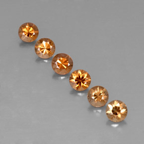 Zircone naturale arancione da  ct, taglio rotondo, VVS-VS