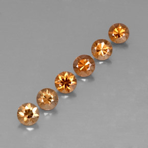 Zircone naturale arancione da  ct, taglio rotondo, VVS-VS