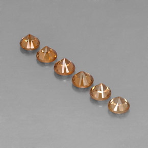 Zircone naturale arancione da  ct, taglio rotondo, VVS-VS
