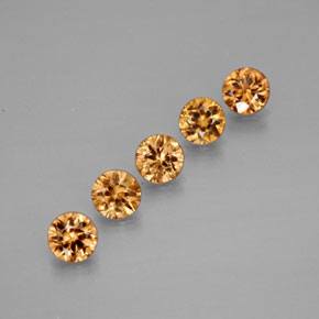 Zircone naturale giallo da  ct, taglio rotondo, VVS-VS