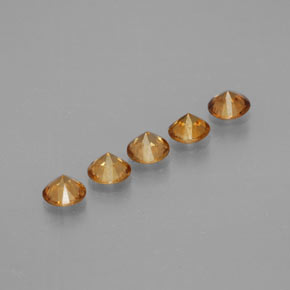 Zircone naturale giallo da  ct, taglio rotondo, VVS-VS