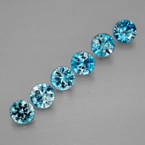 Zircone naturale blu da  ct, taglio rotondo, VVS-VS