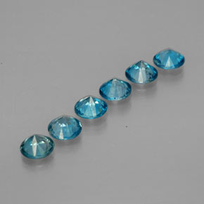 Zircone naturale blu da  ct, taglio rotondo, VVS-VS