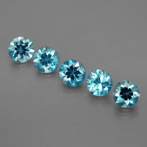Zircone naturale blu da  ct, taglio rotondo, VVS-VS