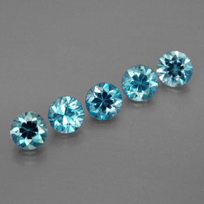 Zircone naturale blu da  ct, taglio rotondo, VVS-VS