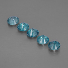 Zircone naturale blu da  ct, taglio rotondo, VVS-VS