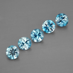 Zircone naturale blu da  ct, taglio rotondo, VVS-VS