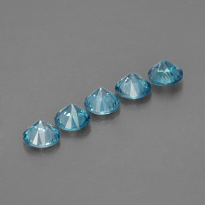 Zircone naturale blu da  ct, taglio rotondo, VVS-VS