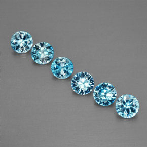 Zircone naturale blu da  ct, taglio rotondo, VVS-VS