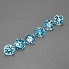 Zircone naturale blu da  ct, taglio rotondo, VVS-VS