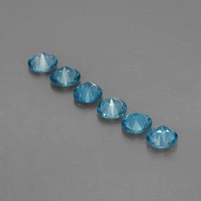 Zircone naturale blu da  ct, taglio rotondo, VVS-VS