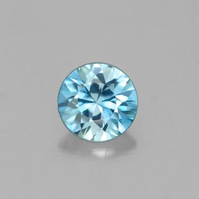 Zircone naturale blu da 0,33 ct, taglio rotondo, VVS